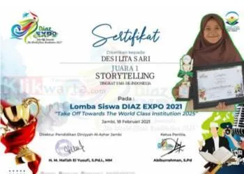 Juara 1 Lomba Story Telling se Indonesia,  Santri Ponpes Ini Buktikan Pendidikan Pesantren Bisa Bersaing Dimanapun