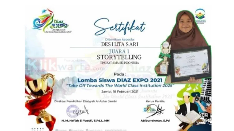 Juara 1 Lomba Story Telling se Indonesia,  Santri Ponpes Ini Buktikan Pendidikan Pesantren Bisa Bersaing Dimanapun