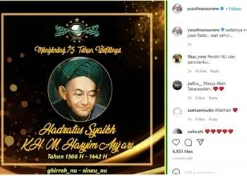 Hari Ke-7 Ramadhan, Ustaz Yusuf Mansyur Ajak Mengenang Wafatnya Pendiri NU KH Hasyim Asyari