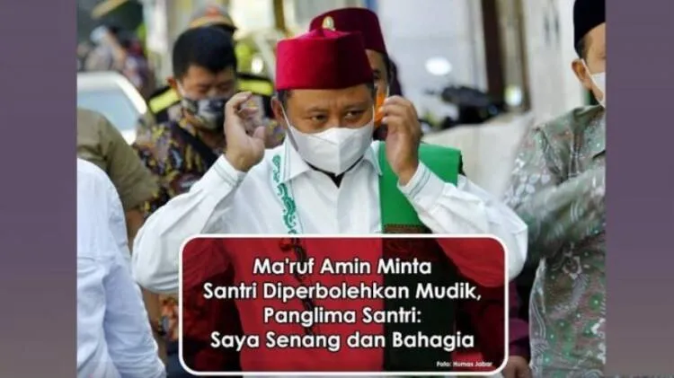 Panglima Santri Jabar Senang dan Gembira, Wapres Perbolehkan Santri Mudik