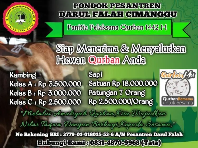 Yuk Berqurban di Pondok Pesantren Darul Falah Cimanggu Cisalak Subang