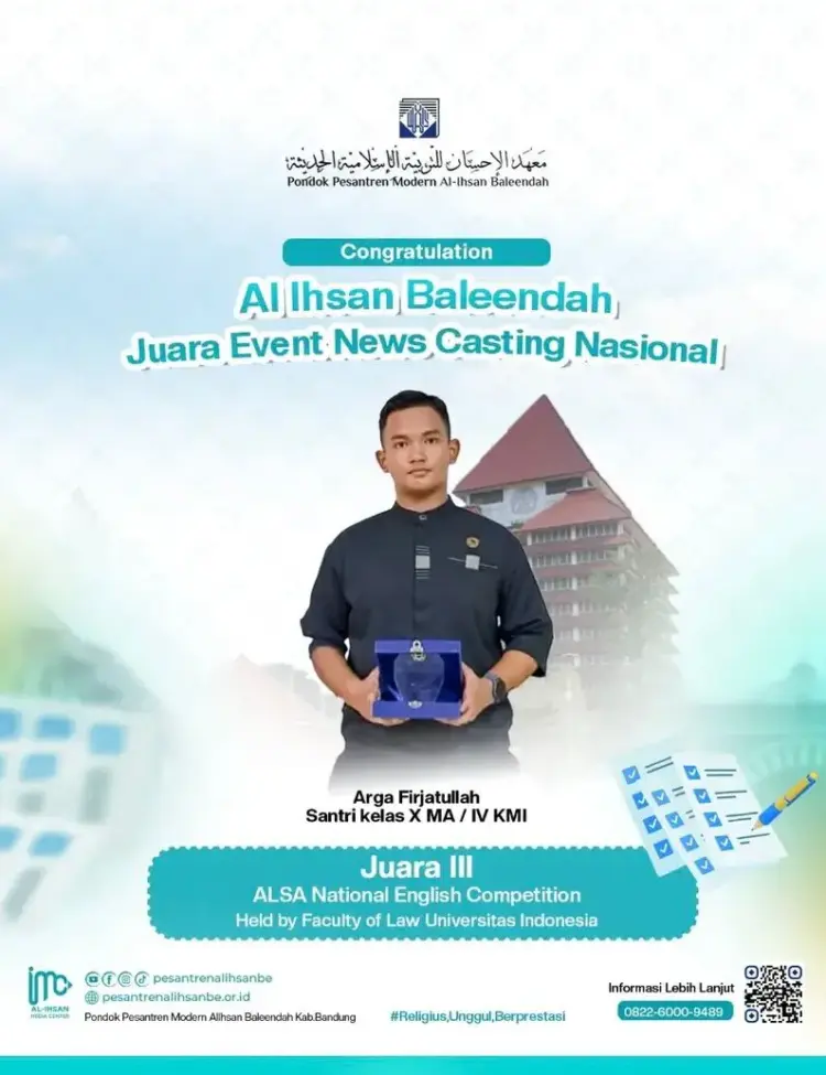Santri Al-Ihsan Raih Juara III Nasional News Casting
